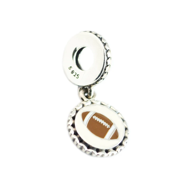 

Fit Pandora Charms Bracelets DIY Football Dangle Charm 100% 925 Sterling Silver Mixed Enamel Beads for Jewelry Making FP759