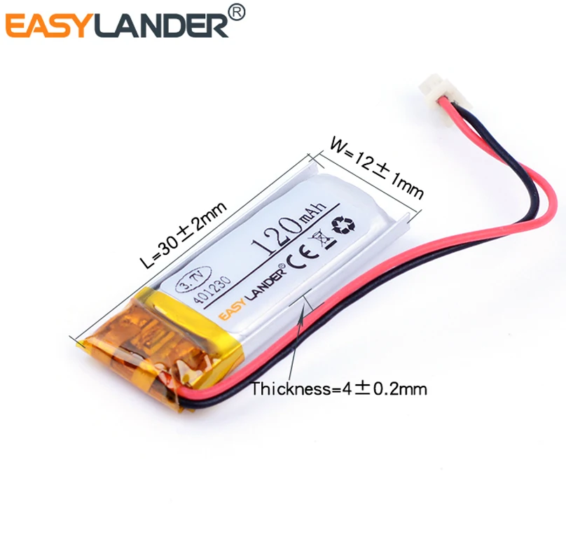 401230 3 7 V 120mAh литий полимерный ионный аккумулятор для коричневого JBA Bluetooth