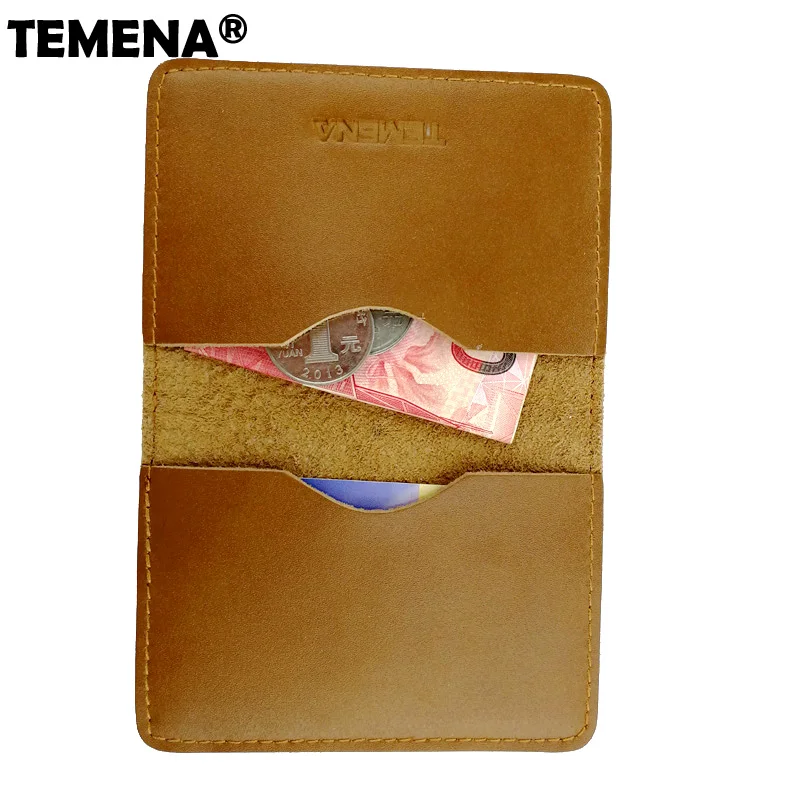 

TEMANA Genuine Leather Card Holder Thin Slim Credit Card Holder Wallet Brand Organizer Mini Wallet Card Holder