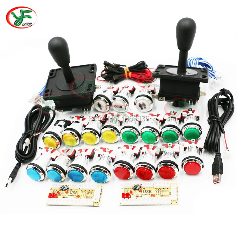 encodeur-usb-pour-pc-raspberry-pi-happ-joystick-de-style-5v-chrome-bouton-poussoir-lumineux-led-jeux-d'arcade-kits-de-bricolage