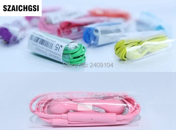 

SZAICHGSI colorful J5 earphone With Volume Control & Mic For Samsung Galaxy S4 I9500/S3 I9300/ I9220 N7100 wholesale 100pcs
