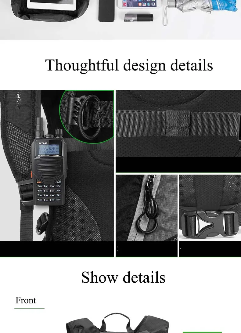 Top Rockbros Outdoor Sports Bicycle Backpack Ultralight Cycling Shoulders Storage Pack Climbing Travel Rucksack Nylon Bike Bag 15