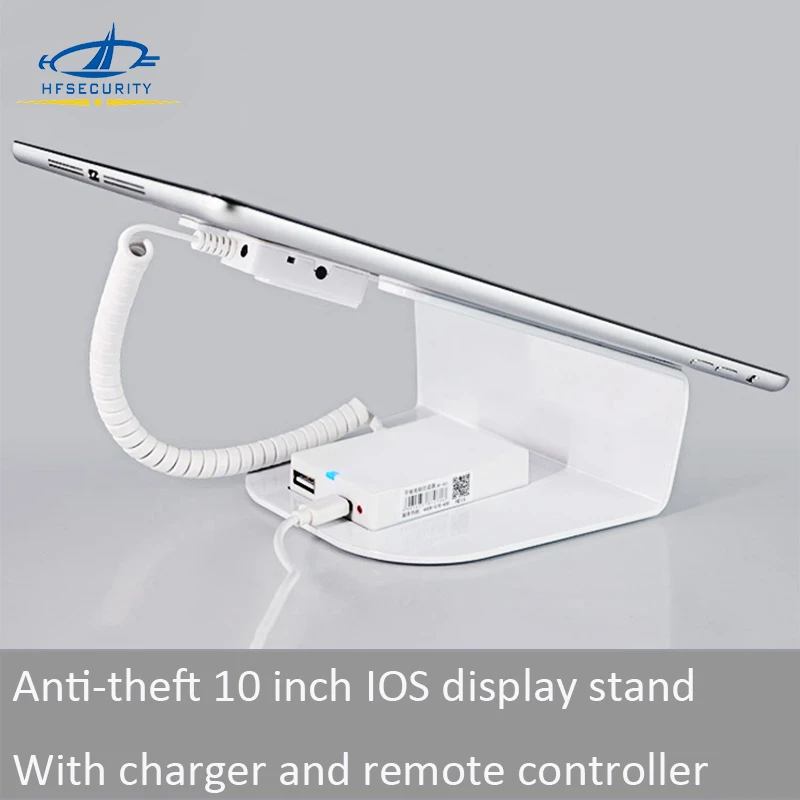 [ HFSECURITY ] 10 Inch IOS Pad Anti Theft Alarm Display Stand with Mini Charger Remote Control Locks for Pad Display Stand