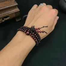 Модный винтажный традиционный браслет, подарок для леди, ювелирное изделие, индийская листовка, палисандр, 108, деревянная ручная струна, звезда, луна, Бодхи, новинка#40