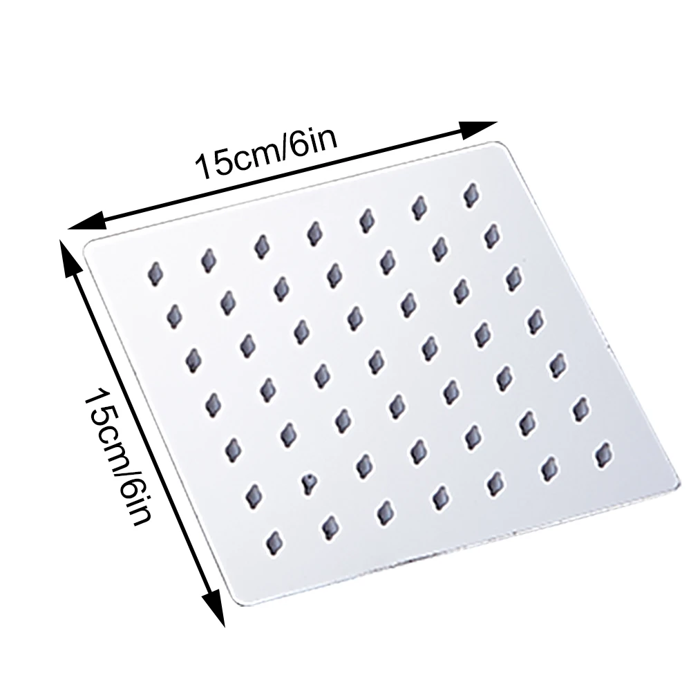 12/10/8/6/4 дюйма осадков Насадки для душа Нержавеющая сталь ультра-тонкий насадкой тропический душ хромированная отделка круглые и квадратные - Цвет: 15cm 6in Square