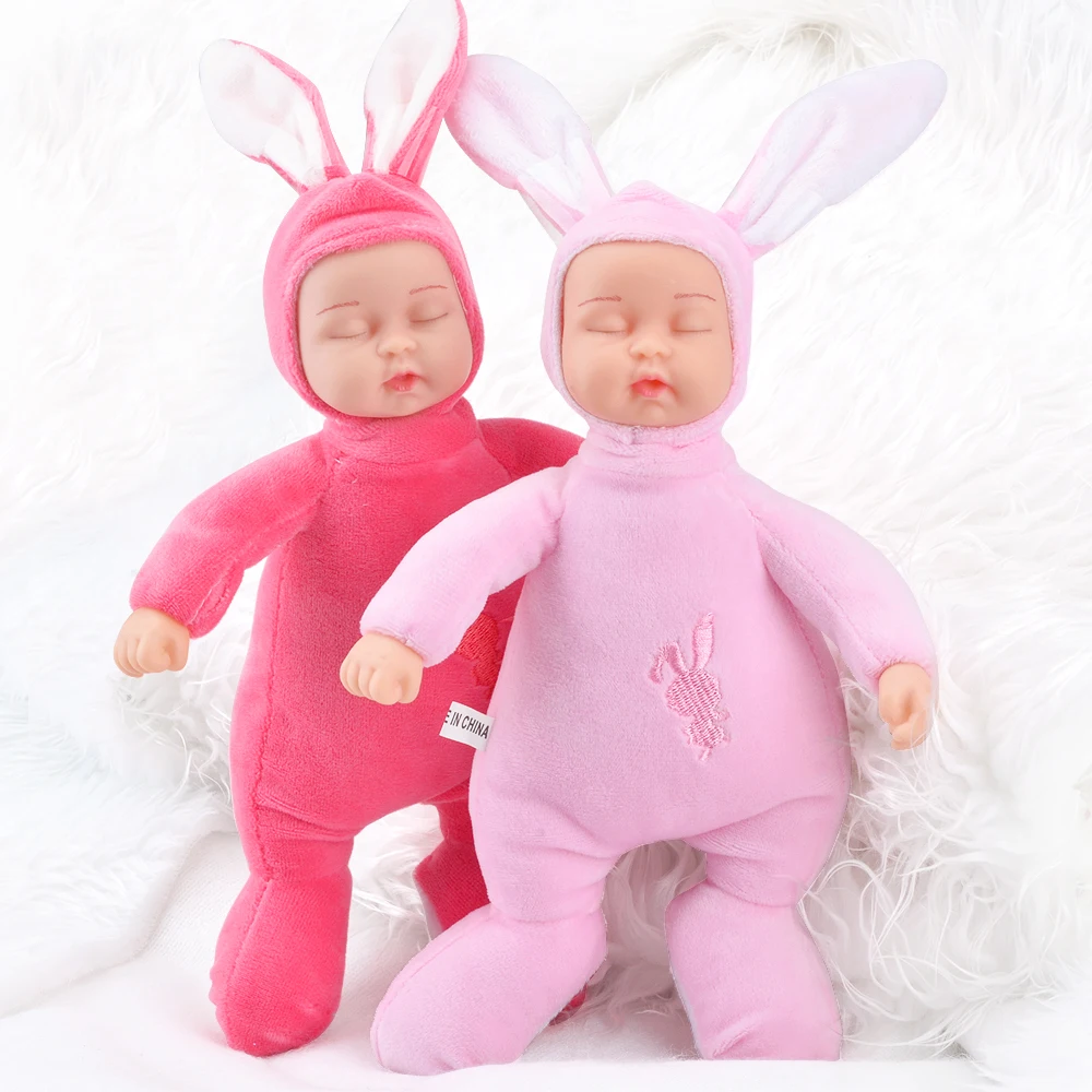 

Cute 25CM Simulated Babies Sleeping Dolls Rabbit Plush Stuffed Baby Doll Children Toys Birthday Gift For Babies doll reborn