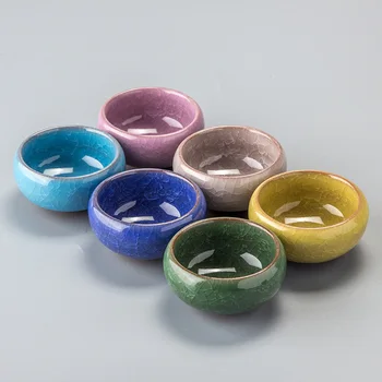 

33ML Colorful Ice Cracked Glaze Ceramic China Kongfu Tea Cup Teaset Porcelain Teapot Mug Drinkware Gifts ceramic crafts D057
