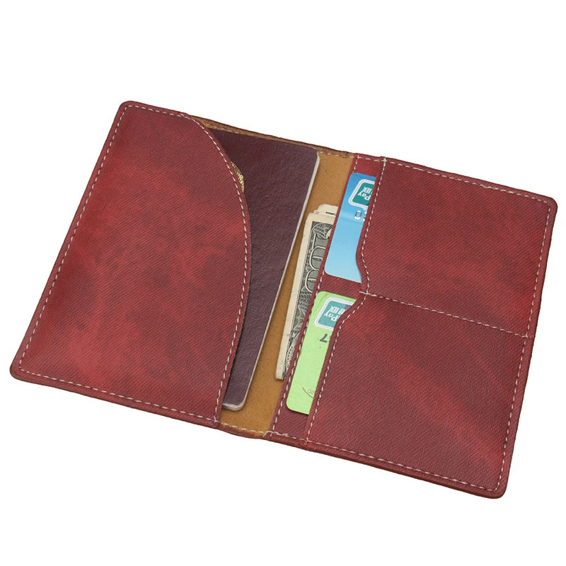 Vintage Leather Passport Cover Travel Passport Holder Bag For Men and Women Passport Case Wallet ...