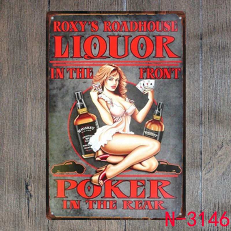 

Poker Whisky Vintage Retro Metal Iron Painting Signs Poster Plaque Bar Pub Club Wall Vintage Home Decor Plaque 20*30cm