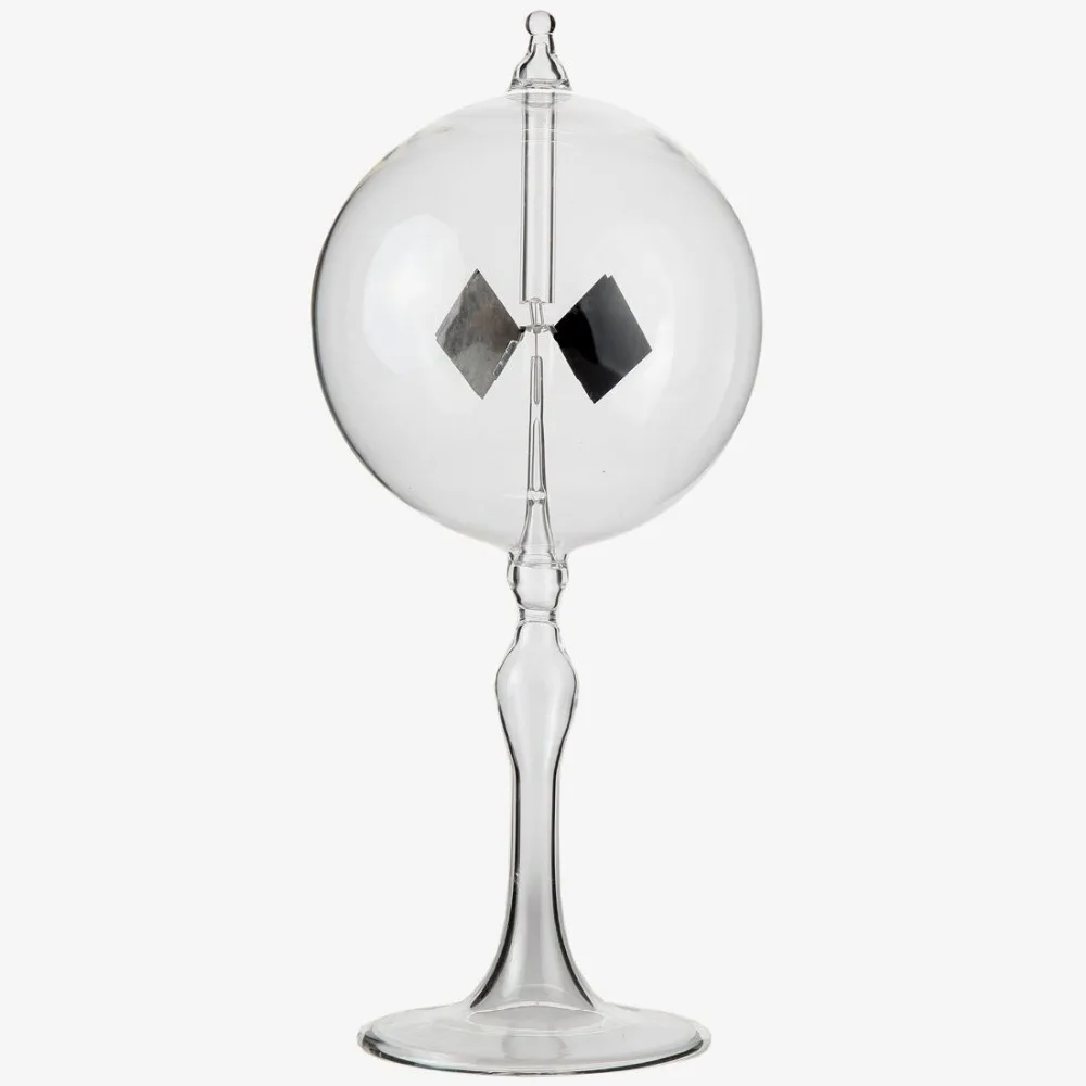 Radiomètre De Crookes En Verre - 20,5 Cm De Haut, Boule 90 Mm - Moulin à Lumière Solaire, Outil Pédagogique, Décoration De Bureau