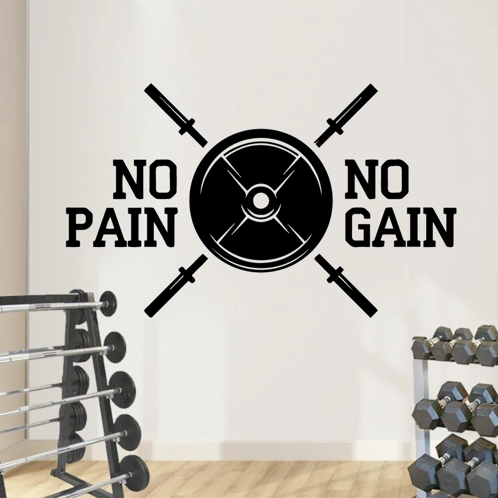

Hot no pain no gain Wall Mural Removable Wall Decal For Living Room Bedroom Diy Home Decoration Decal
