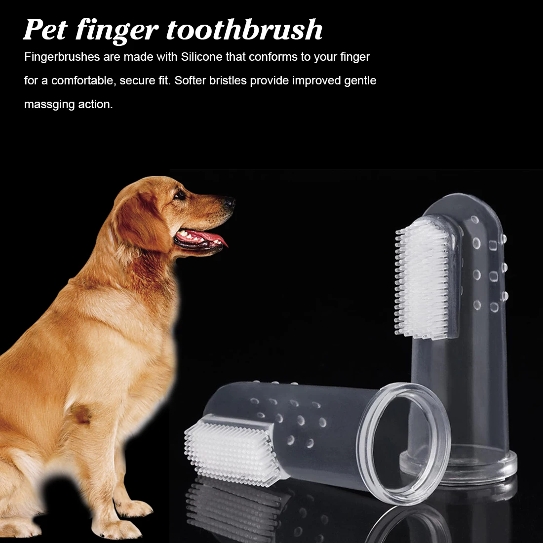 Super Soft Pet Finger Toothbrush Teddy Dog Brush Silicone Dog Brush Bad