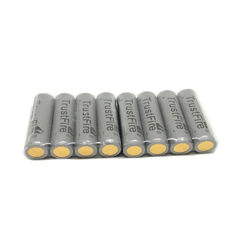 

8pcs/lot TrustFire Protected 10440 AAA 600mAh 3.7V Rechargeable Lithium Battery Cell with PCB Power Source for LED Flashlights