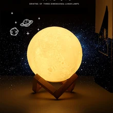 Moon Light 3D Print Moon Globe Lamp, 3D Glowing Moon Lamp With Stand, Luna Moon Lamp Night Light for Home Bedroom Decor Children