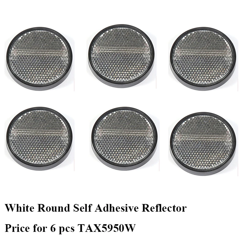 

AOHEWEI 6 PCS self adhesive reflect strip position light white round reflector for trailer side marker reflector ECE Approval