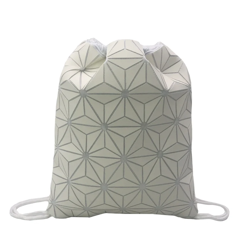 

Women Drawstring Backpacks Holographic Bagpack Female Luminous Geometric Backpack For Teenage Girls School Beach Shoulder Bag