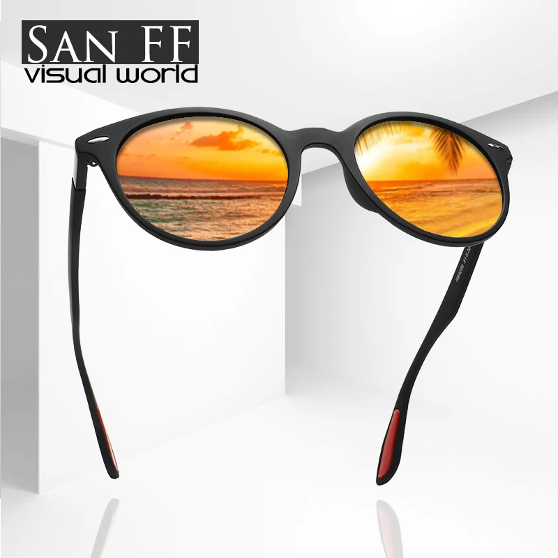 Женские солнцезащитные очки uvGafas De Sol поляризационные круглые из пластика модель