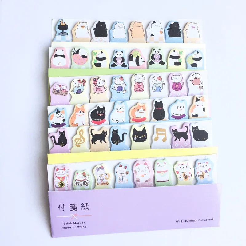 

Cute Cat Panda N Times Memo Pad Sticky Notes Cartoon Animal Bookmark Stationery Label Stickers School Supplie Notepad escolar