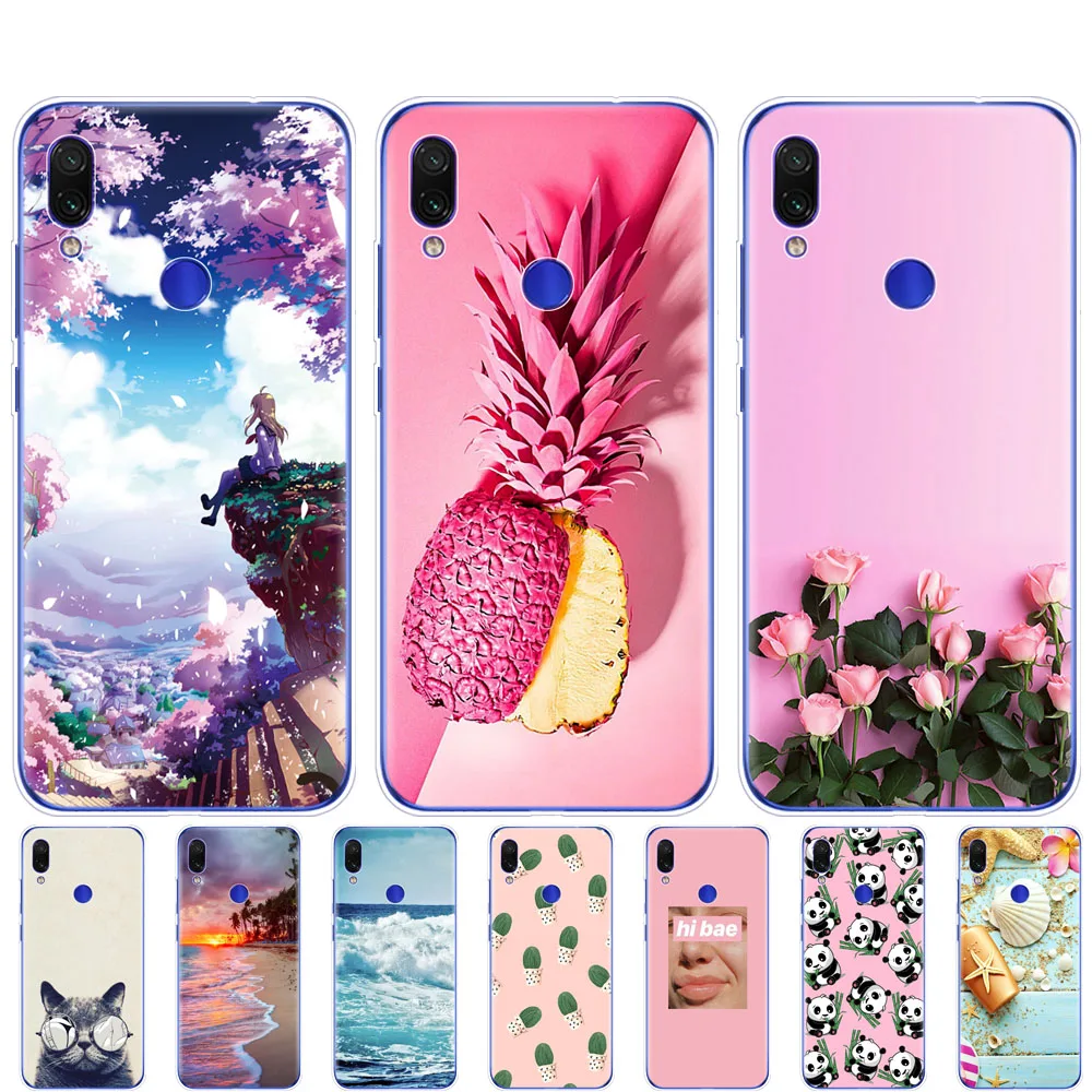 Силиконовый мягкий чехол для телефона Xiaomi Mi Play защитный бампер из ТПУ с рисунком |