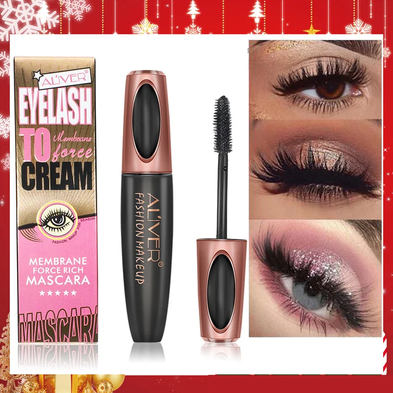 

ALIVER 4D Silk Fiber Eyelash Mascara Waterproof Long Black Lash Eyelash Extension Eye Lashes Brush Eyes Makeup Easy To Wear