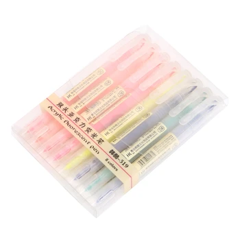 

8 Colors Highlighter Artist Dual Head Sketch Markers Set School Drawing Supplies Art Mark High Quality