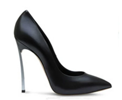 Брендовая женская обувь на высоком каблуке женские туфли-лодочки на шпильках женские туфли на тонком каблуке цвет телесный свадебные туфли на высоком каблуке с острым носком размеры 33–43 - Цвет: matt black