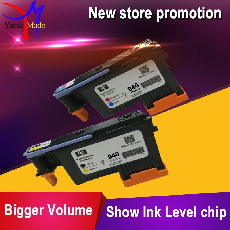 2PK BK Y C M For Hp940 Print Head For HP 940 Printhead C4900A C4901A For