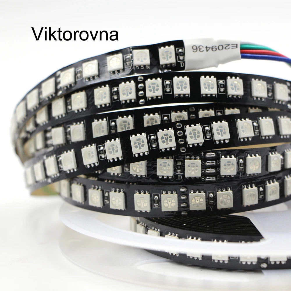 5 м 5050 SMD Светодиодная гибкая полоса света DC 24V 300 600 LED черная PCB не