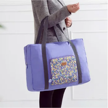 

Fashion Polyester Large Capacity Suitcases And Travel Bags Portable Folding Duffle Bag Women Men Luggage Printing Garment Bag