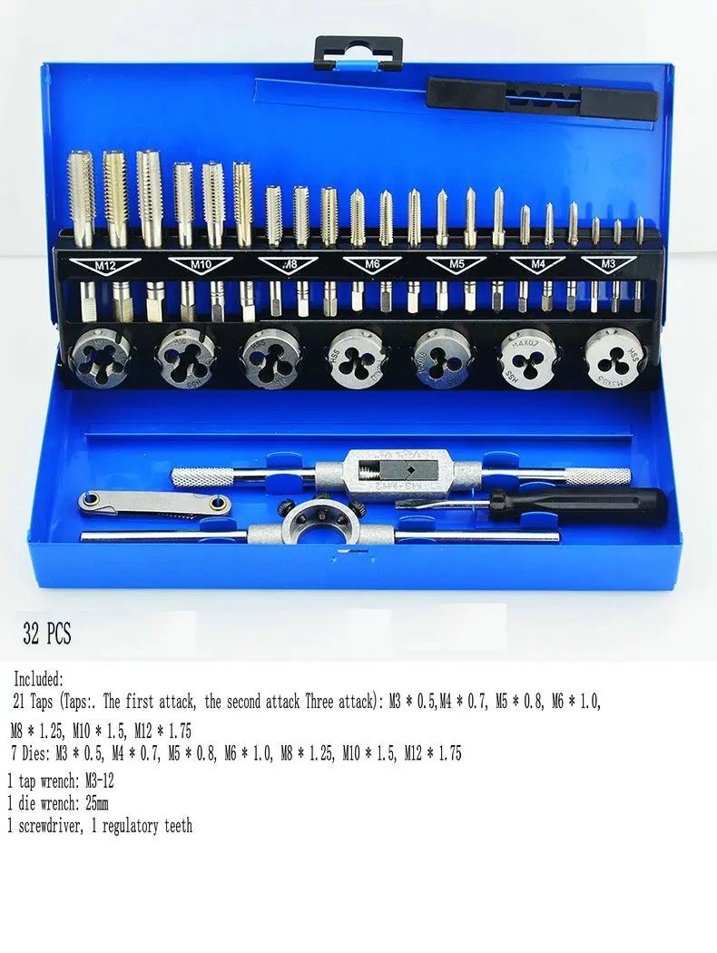 

Taps Banya Hardware Tools / hand tapping wrench Banya cutter hand / 32PCS