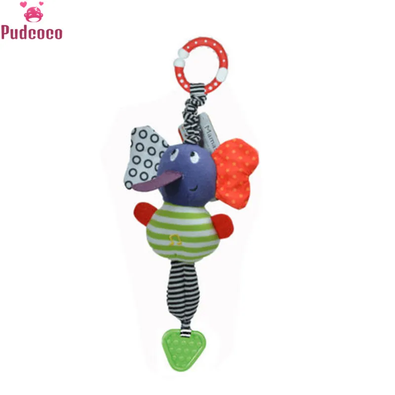 

2018 Lovely Cute Toys For Kids Music Elephant Lathe Hang Baby Kids Soft Dolls Educational Toys Teether Gift Unisex 34cm