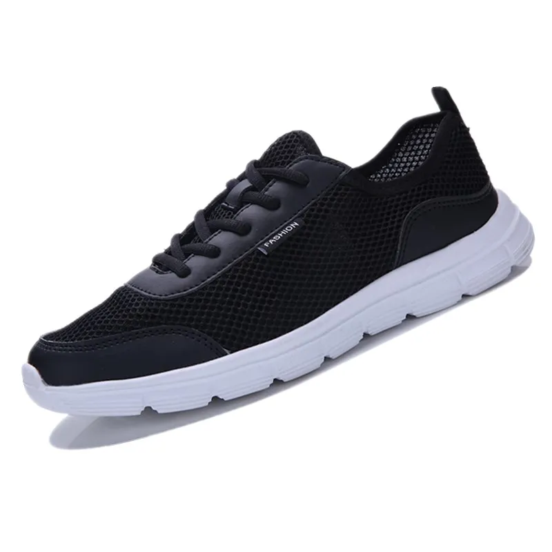 Summer Mens Sneakers Breathable Casual Shoes Couple Lover Fashion Lace Up Walking Footwear Mesh Flats Shoe Big Plus Size Homens | Спорт и