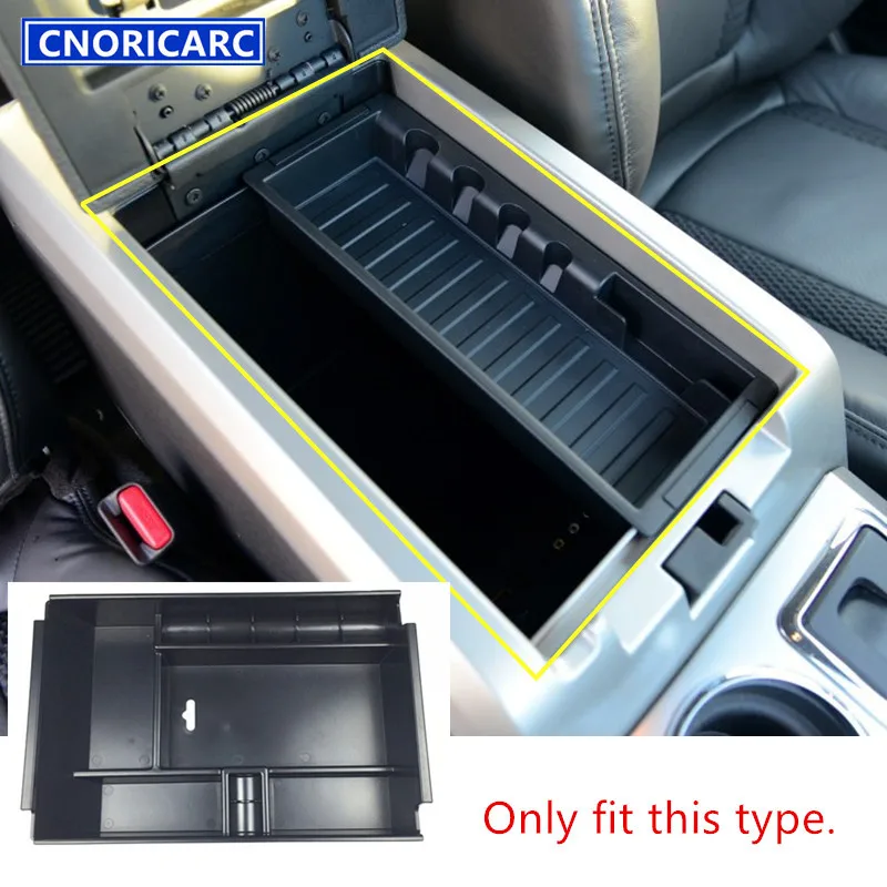 

CNORICARC For Ford Raptor F150 2011-14 Car Organizer Central Armrest Storage Box Container Holder Tray Car Styling