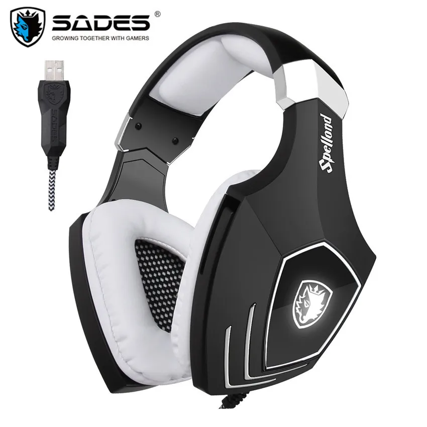 USB Игровые наушники для компьютера Sades A60/OMG над ухом Стерео PC Gamer игровая гарнитура