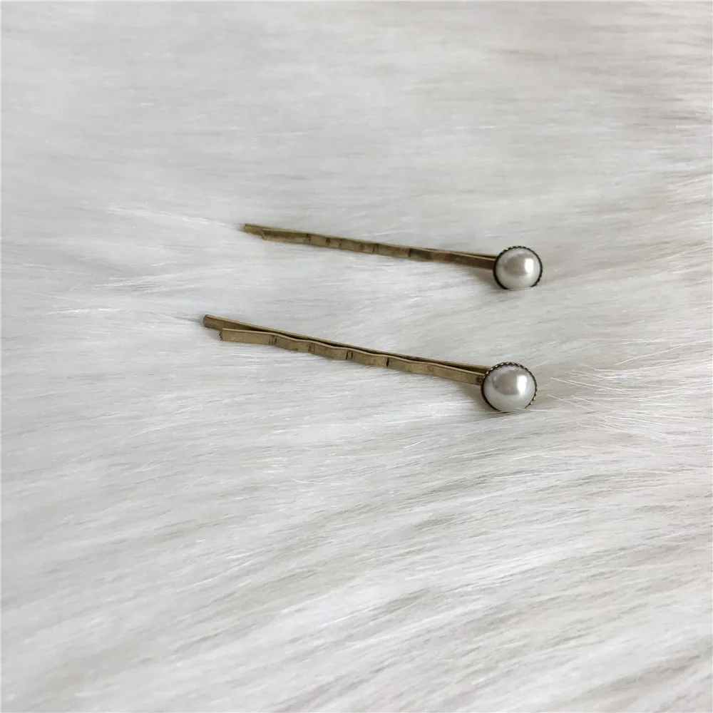 

CASUAL ANTIQUE GOLD BLACK COLOR PLATING PEARL HAIR PIN FOR WOMEN GIRL