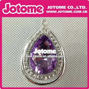

Fashion 48mm purple Austrian Crystals love Heart Shape Pendant Necklace charms