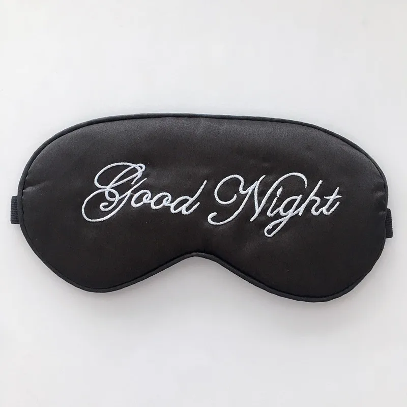 

2019 Sleep Eye Cover Silk Mask Padded Shade Covers Embroidery Good Night Travel Relax Aid Blindfold Pink Snore Eye Care Tools