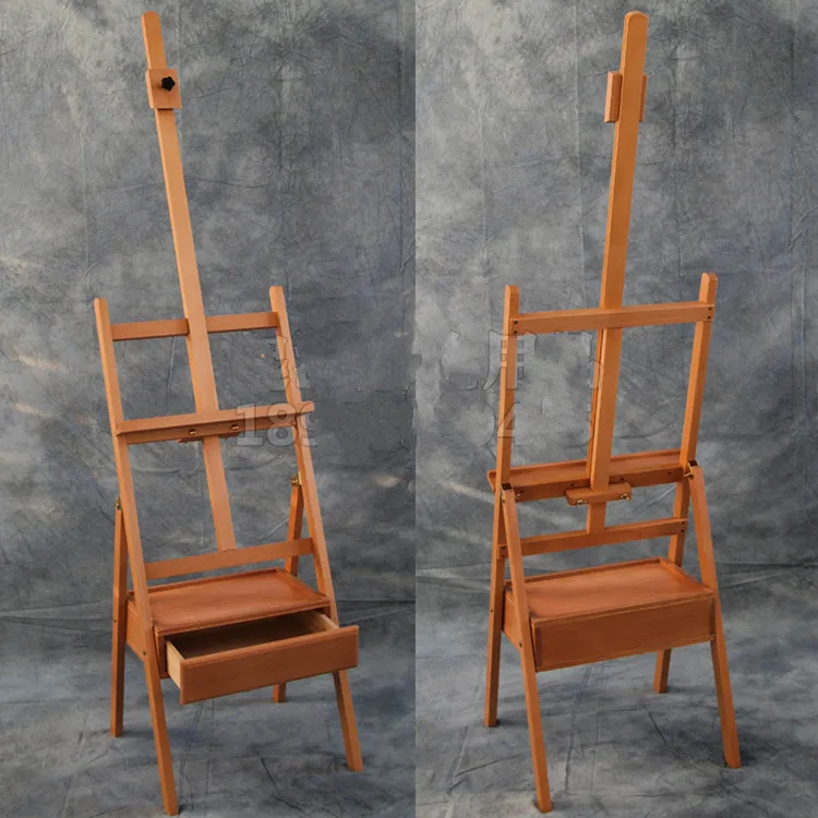 

1.5-1.9m Liftable Red Beech Wooden sketching Easel Art Painting Easel With Drawer