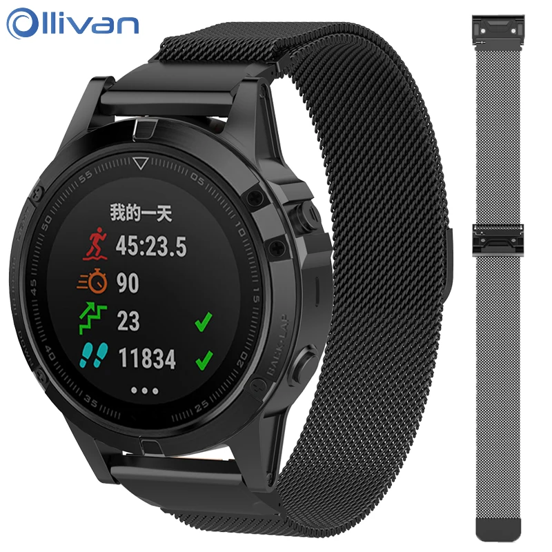 

Magnetic watch Strap For Garmin Fenix 5 5X 5S 5S Plus Smart watch Metal Stainless Steel Wristband Quick release Wrist Strap Belt