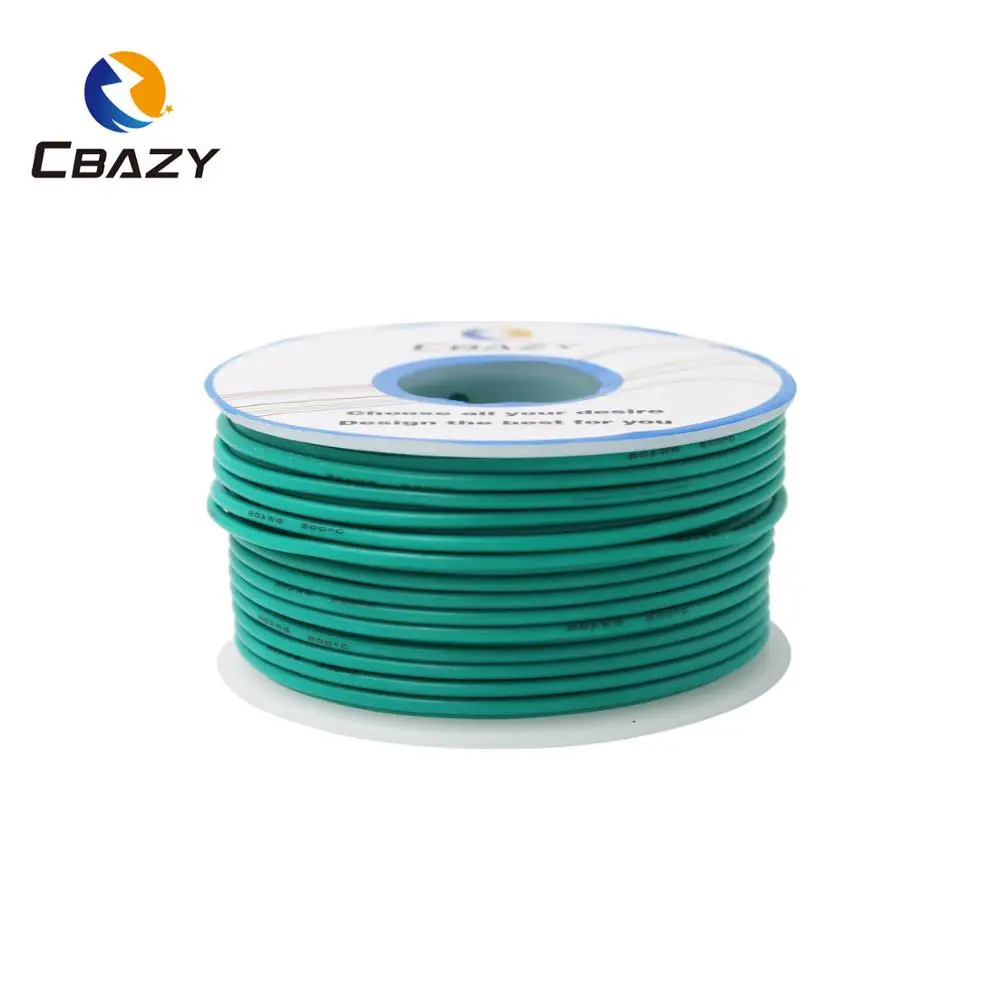 CBAZY силиконовый 18AWG 15 м гибкий силиконовый провод луженый медный провод кабель многожильный 10 цветов опционально DIY проводное соединение - Цвет: Зеленый