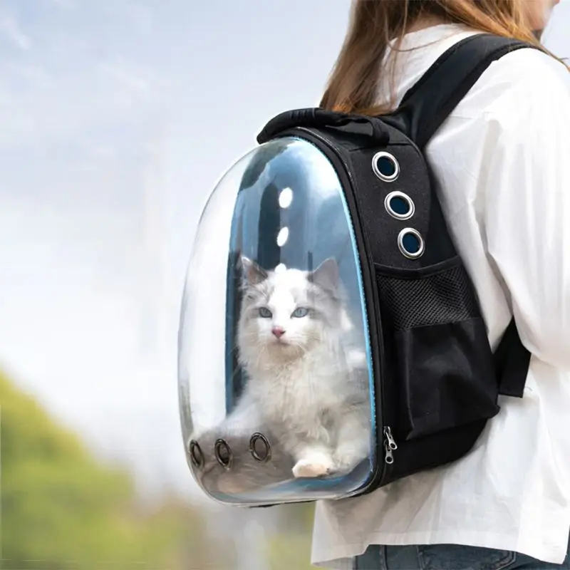 ПВХ открытый Pet для собак, кошек, щенков Перевозчик Дорожная сумка космический рюкзак капсулы дышащие прозрачные окна