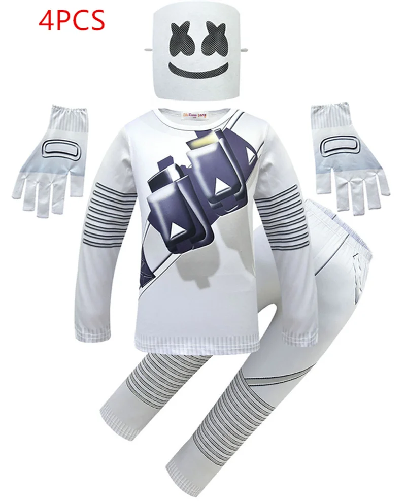 

New Fortnight Big Boy Cosplay Clothes Halloween Performance Shows Costumes Set DJ Tops Set Marshmallow Marshmello Costumes