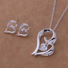 AS292 Горячая 925 стерлингового серебра ювелирные наборы серьги 444+ ожерелье 165/aloajcva asbajjia