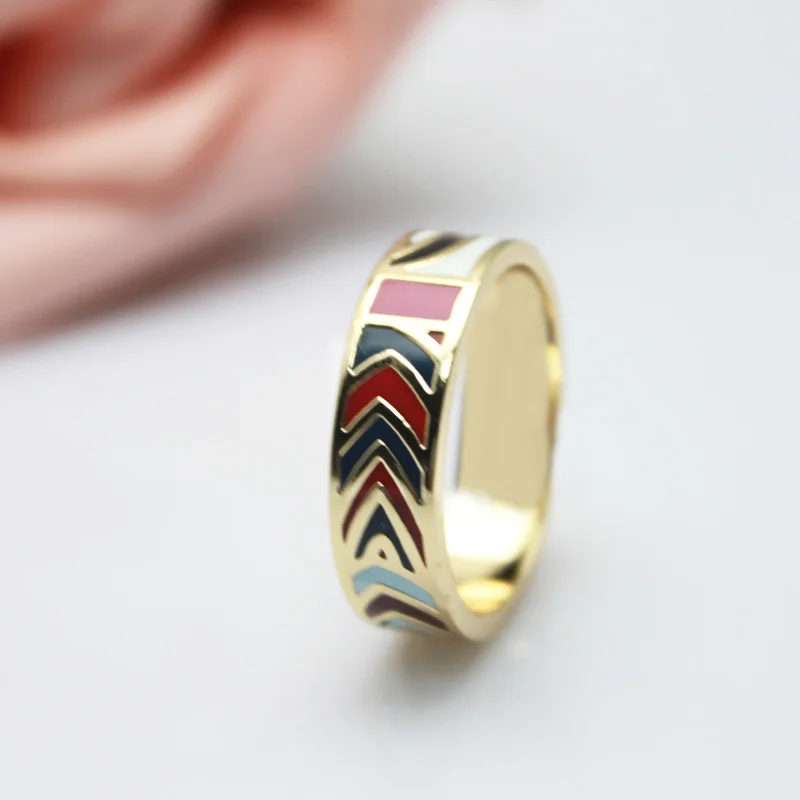 

Classic Colorful Keep Moving Design Enamel Jewelry Ring ,1pcs/pack
