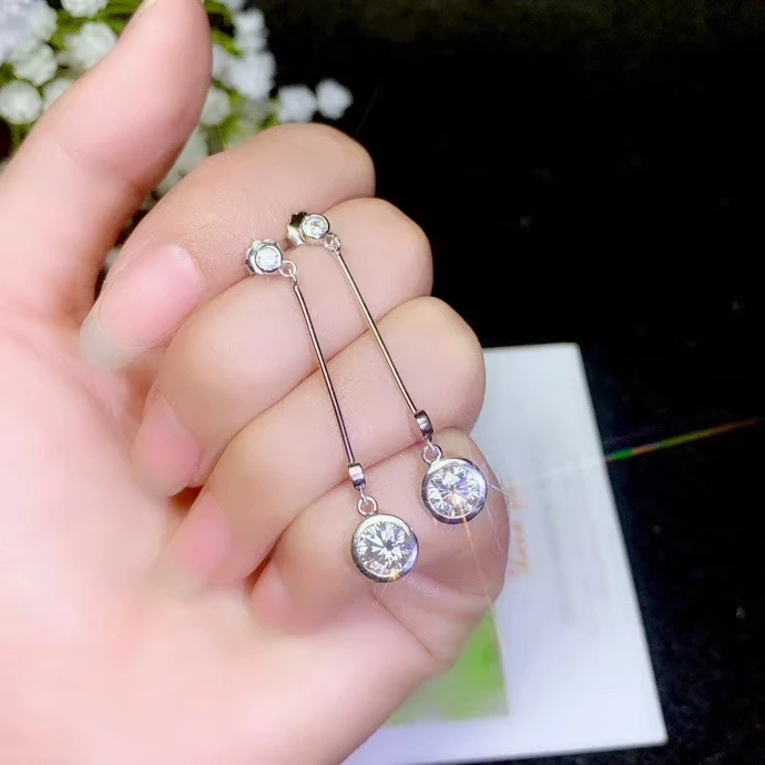 Lanzyo индивидуальный заказ 18k золото natuarl Moissanite серьги-гвоздики с бриллиантами для девочек подарок на день рождения из стерлингового серебра ювелирные украшения для женщин