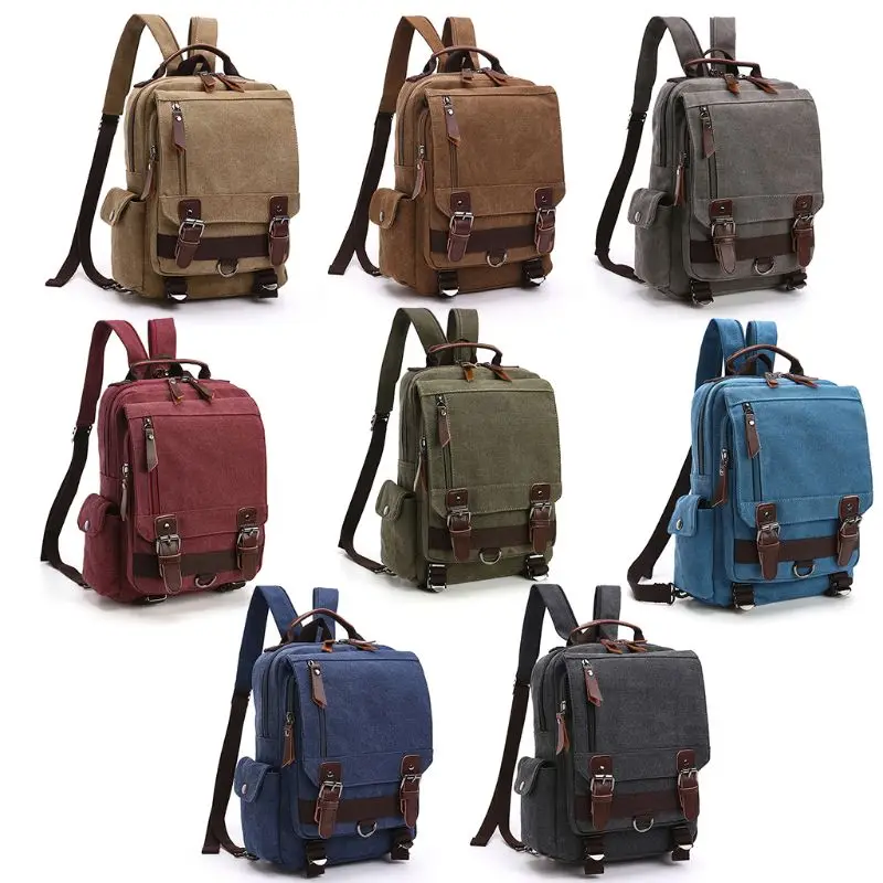 

NoEnName_Null High Quality Men Zipper Vintage Canvas Sling School Backpack Crossbody Shoulder Bag Travel Hiking Chest Rucksack
