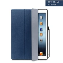 For iPad Pro 12.9 Case Leather Ultra Slim Flip Folio Smart Cover With Pencil Holder For Apple iPad 12.9 Case 2017 Version New