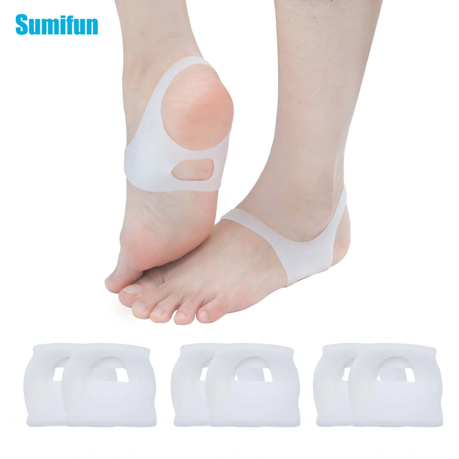 

Sumifun 4 Pairs No Slip Shoes For Men And Women Insoles Pads Silicone Insoles Orthopedic Insoles O-type Foot Valgus D1258