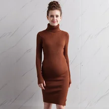2016 maternity clothing autumn turtleneck sweater medium long pullover maternity autumn and winter basic shirt knitted