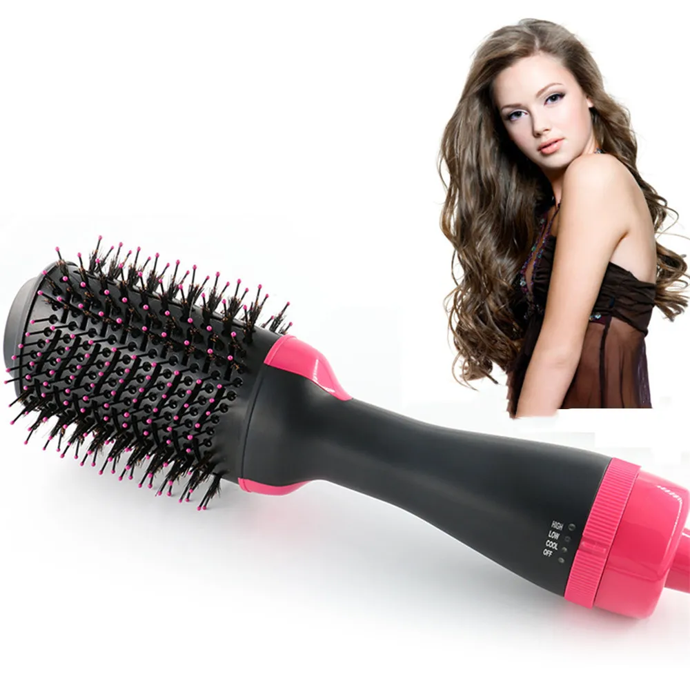 

Electric Heating Comb Hair Straightener Curler Professional Salon One Step Dry/Wet Two Using Hair Dryer Brush Dropshipping